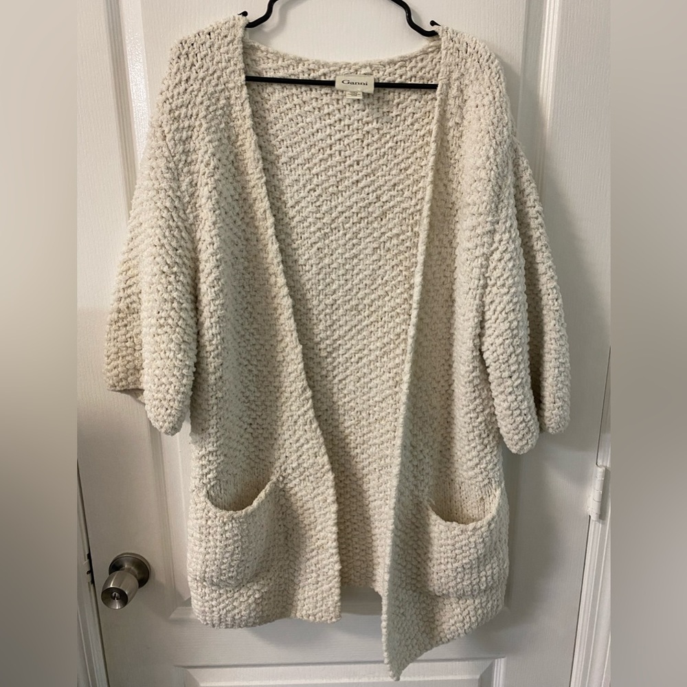 Anthropologie Ganni Brand 3/4 Sleeve Sweater w/ Pockets
